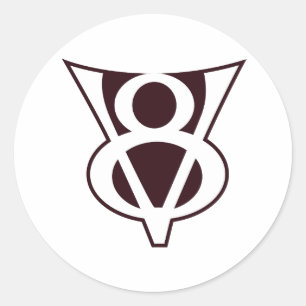 Adesivo Redondo Símbolo V8