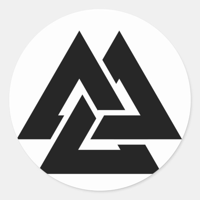 Adesivo Redondo Símbolo Valknut triquetra (Frente)