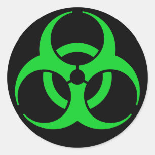 Adesivo Redondo Símbolo Verde de Biohazard