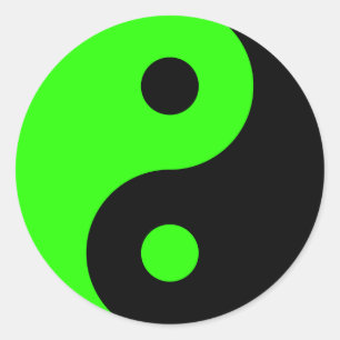 Adesivo Redondo Símbolo verde de Yin Yang