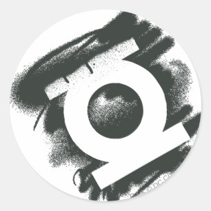 Adesivo Redondo Símbolo verde do pulverizador da lanterna