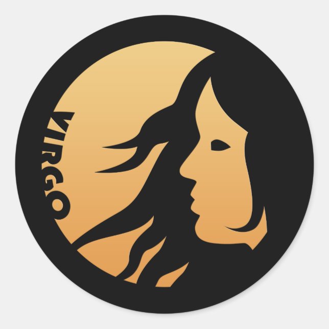 Adesivo Redondo Símbolo Virgo Zodiac (Frente)
