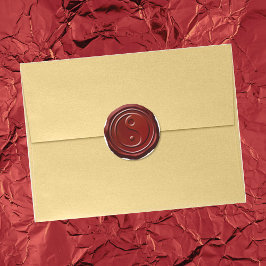 Adesivo Redondo Símbolo Wax Seal Red Yin Yang