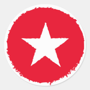 Adesivo Redondo Símbolo White Star Guerra do Exército Patriótic