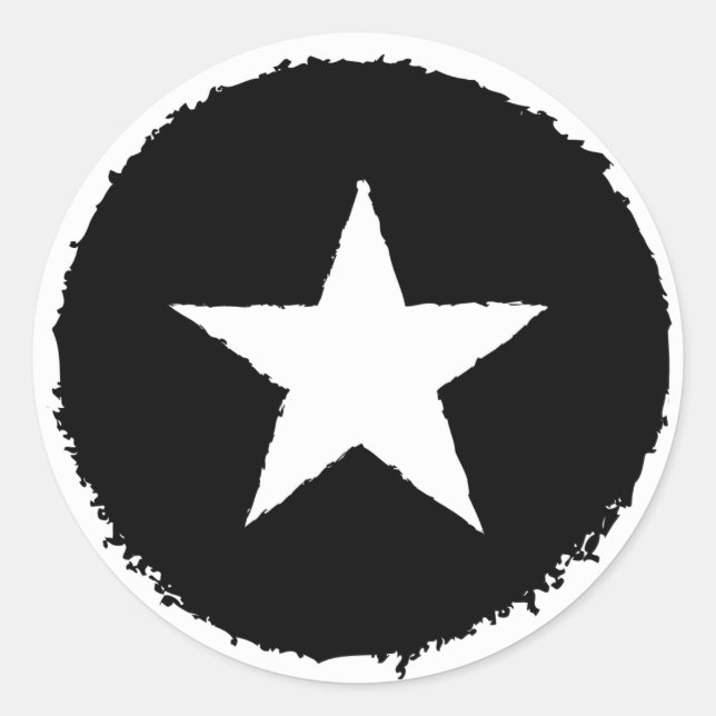 Adesivo Redondo Símbolo White Star Guerra do Exército Patriótico (Frente)