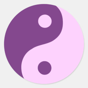 Adesivo Redondo Símbolo Yang Taoist Purple
