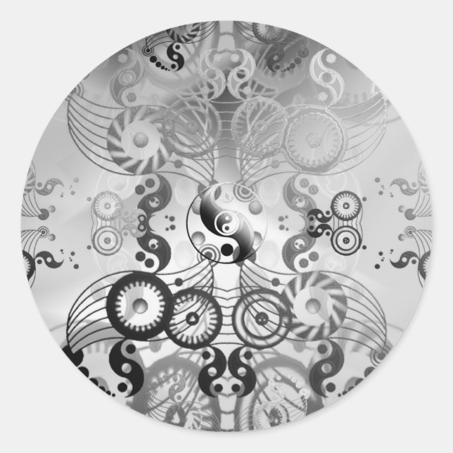 Adesivo Redondo Símbolo Yin yang (Frente)