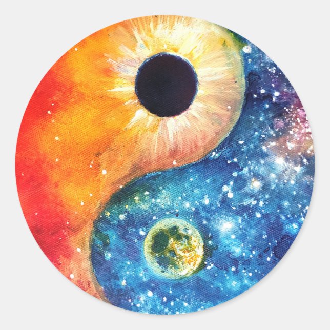 Adesivo Redondo símbolo yin-yang (Frente)