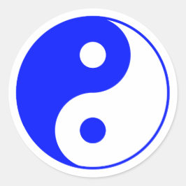 Adesivo Redondo Símbolo Yin Yang Azul