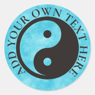 Adesivo Redondo Símbolo Yin Yang - design de tatuagem sólida