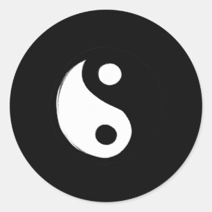 Adesivo Redondo Símbolo Yin Yang Design Retro anos 90 Diversão Yin