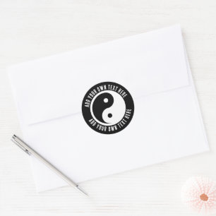 Adesivo Redondo Símbolo Yin Yang - tatuagem sólida design 2