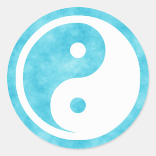 Adesivo Redondo Símbolo Yin Yang - tatuagem sólida design 2