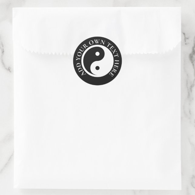 Adesivo Redondo Símbolo Yin Yang - tatuagem sólida design 2 (Bolsa)
