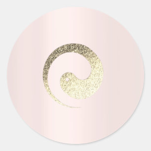 Adesivo Redondo Símbolo Ying Yang Equilíbrio do traço Dourado do R
