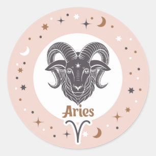 Adesivo Redondo Símbolo Zodiac Aries