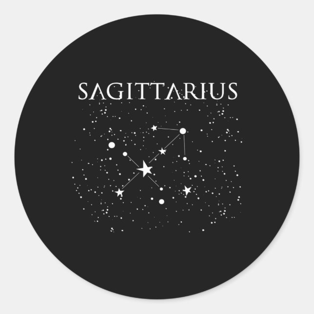 Adesivo Redondo Símbolo Zodiac da Constelação Sagittarius (Frente)