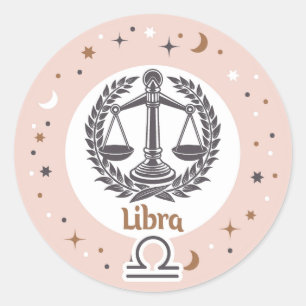 Adesivo Redondo Símbolo Zodiac Libra