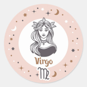 Adesivo Redondo Símbolo Zodiac Virgo