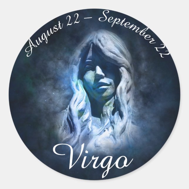 Adesivo Redondo Símbolo Zodiac Virgo Sticker (Frente)