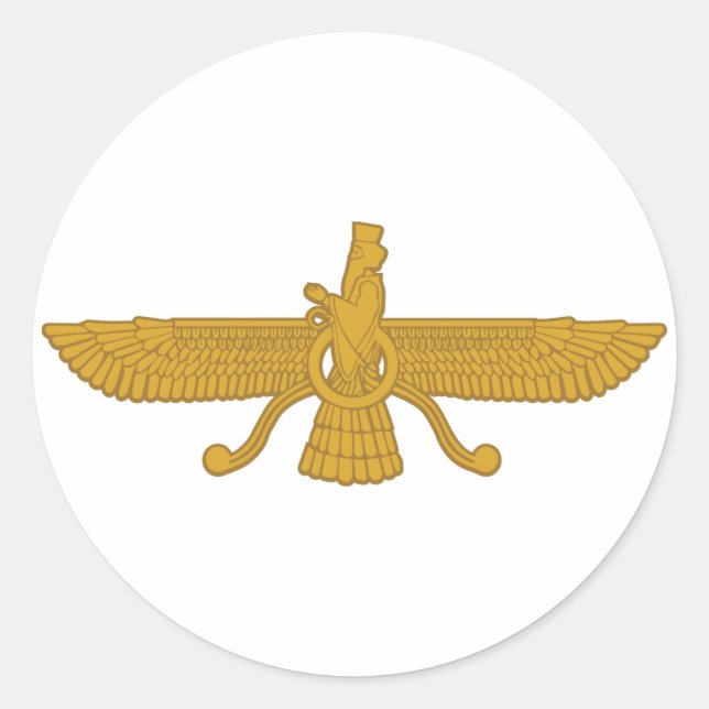 Adesivo Redondo Símbolo Zorastriano (Frente)