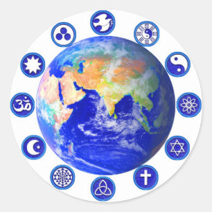 Adesivo Redondo Símbolos da Paz e da Unidade