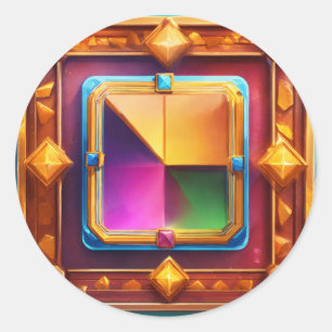 Adesivo Redondo Símbolos de Cartão Clássico para Jogo de Slot