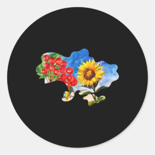 Adesivo Redondo Símbolos de Flores Patrióticas Elegantes Tendência