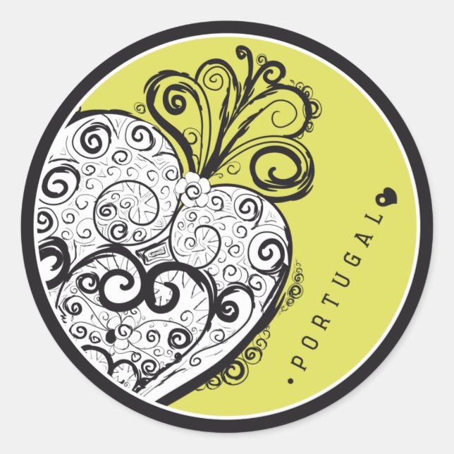 Adesivo Redondo Símbolos de Portugal - Filigree Filigrana (Frente)