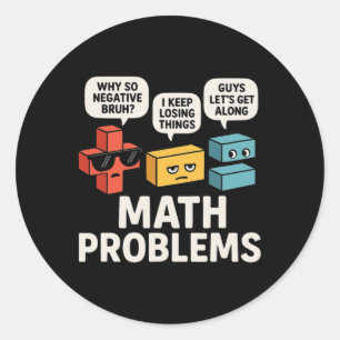 Adesivo Redondo Símbolos de Problemas Matemáticos Professor Divert
