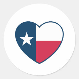 Adesivo Redondo Símbolos do Texas, Texas Flag, Heart