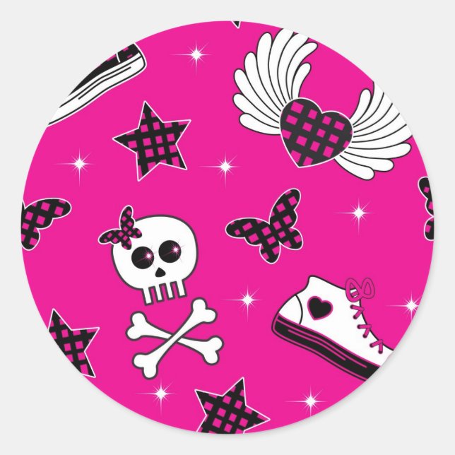 Adesivo Redondo Símbolos Emo (Frente)