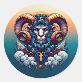 Adesivo Redondo Símbolos Horoscópicos Aries | Mystical Ran