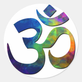 Adesivo Redondo Símbolos Om Yoga Coloridos