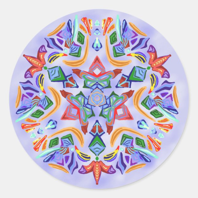 Adesivo Redondo Simetria de cristal (Sticker) (Frente)