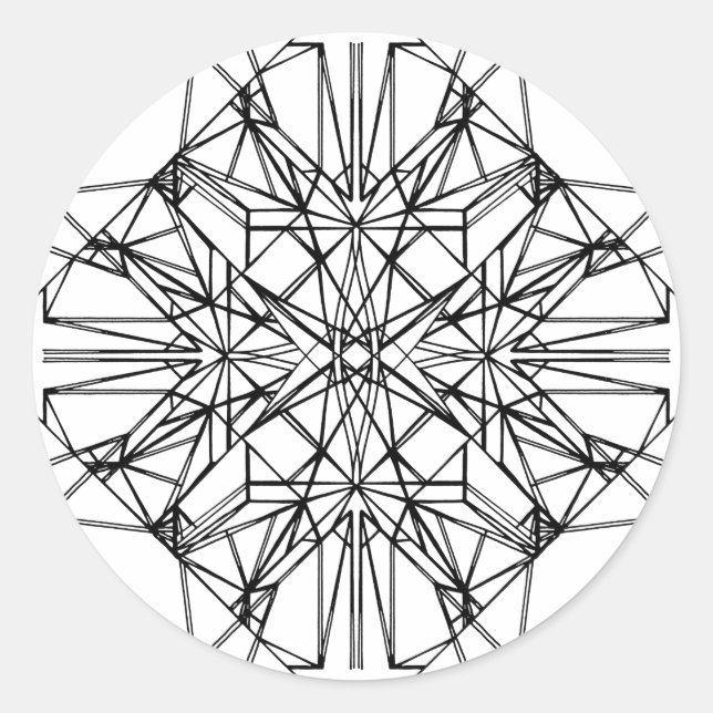 Adesivo Redondo simetria geométrica (Frente)
