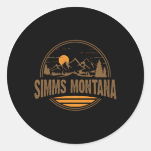 Adesivo Redondo Simms Montana Mountain Hiking Impressão