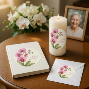 Adesivo Redondo Simpatia de Aquarela Vintage Personalizada