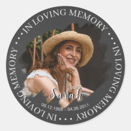 Adesivo Redondo Simpatia Funeral Foto Memorial Sticker