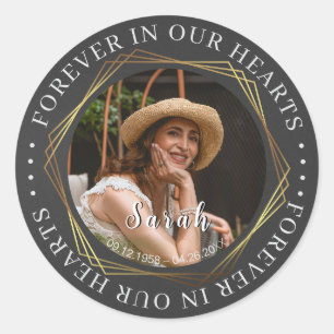 Adesivo Redondo Simpatia Funeral Foto Memorial Sticker