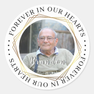 Adesivo Redondo Simpatia Funeral Foto Memorial Sticker