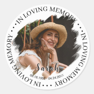Adesivo Redondo Simpatia Funeral Foto Memorial Sticker