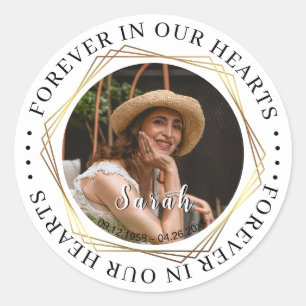Adesivo Redondo Simpatia Funeral Foto Memorial Sticker