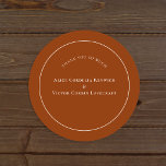 Adesivo Redondo Simple Boho Arch Terracotta Casamento Obrigado<br><div class="desc">Este Simples Casamento de Terracotta Arch Boho Obrigado design Clássico de Paleta Redonda Apresenta uma sofisticada paleta de marfim neutro emparelhada com lindíssimas opções de mistura e fósforos de terracotta, verde-sábio e ameixa. A elegância subestimada da simples tipografia e arcos gentis cria uma estética calorosa e polida com o estilo...</div>