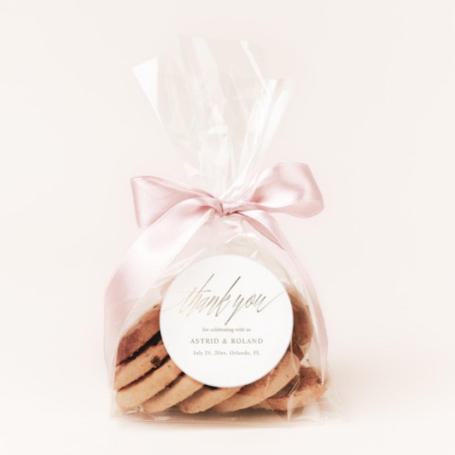 Adesivo Redondo Simple Faux Dourado Calliografia Favorita Casament (Criador carregado)