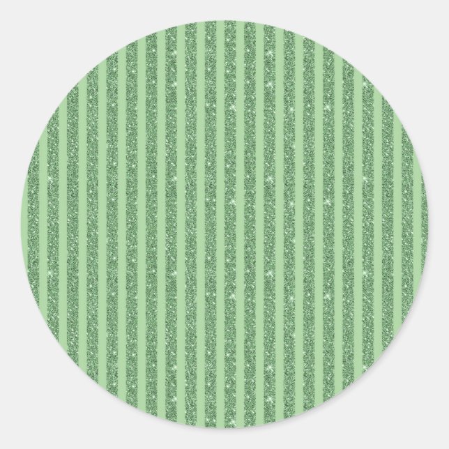 Adesivo Redondo Simple Forest Green Glitter Style Vertical Stripes (Frente)