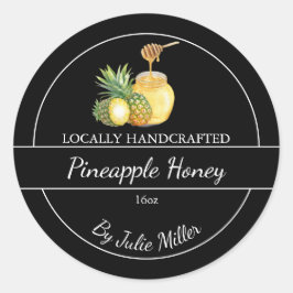 Adesivo Redondo Simple Homemade Pineapple infused Honey Label