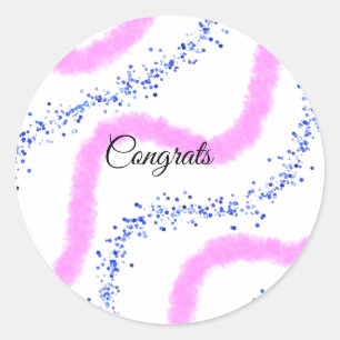 Adesivo Redondo Simple minimal congratulations add your text name