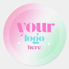 Adesivo Redondo Simple Minimal Custom Business Company Logo