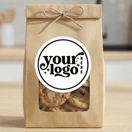 Adesivo Redondo Simple Minimal Elegant Custom Logo Company Modern